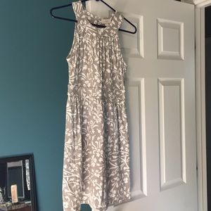 Loft Khaki and Cream printed Dress